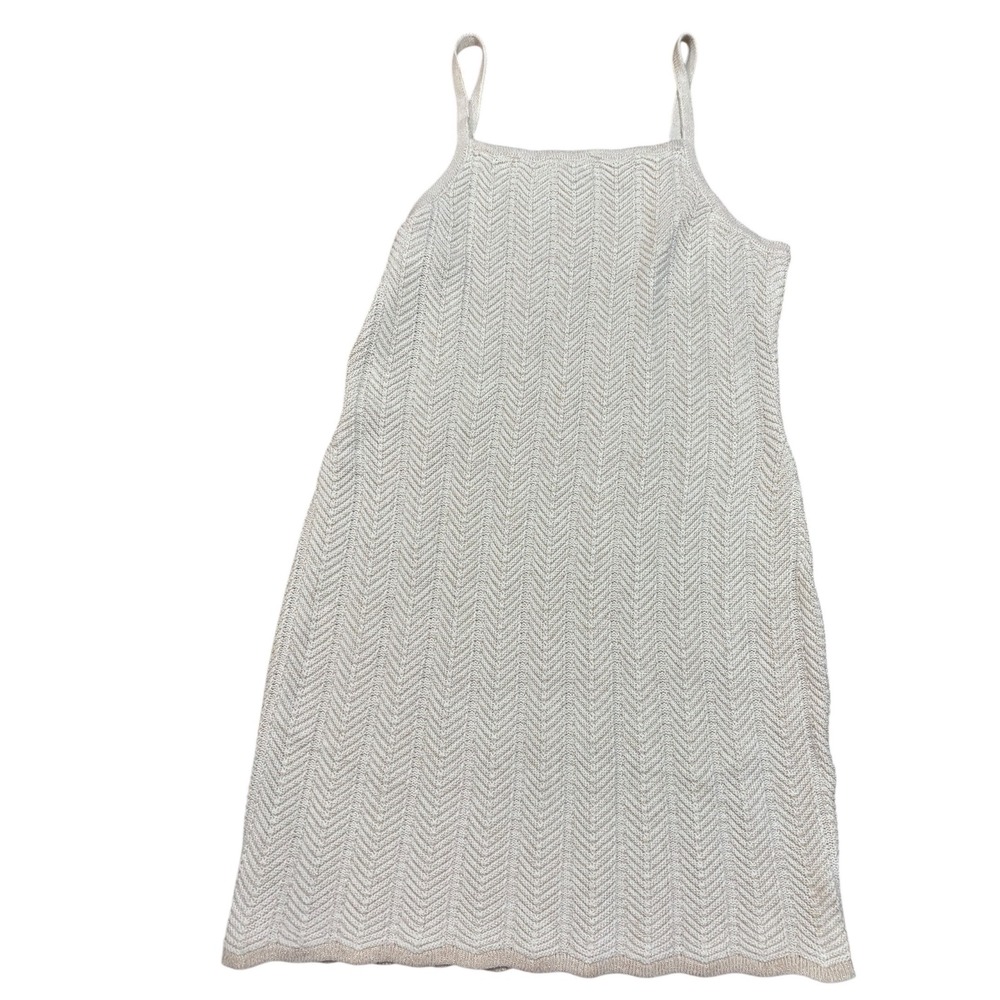 Joie Knit Dress Sleeveless Chevron Pattern Metallic Threading X-Large‎ NWOT
